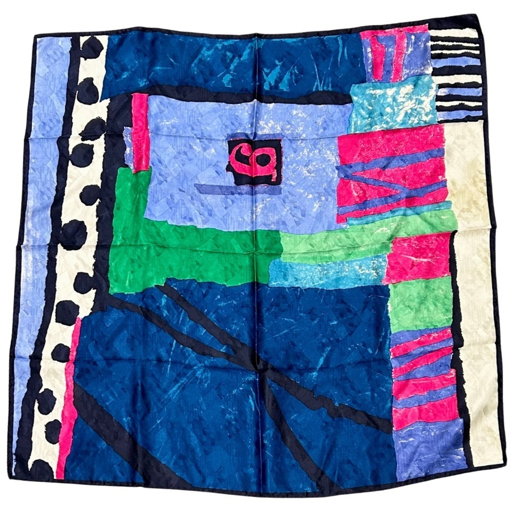 Vintage Italian Silk Abstract Print Scarf